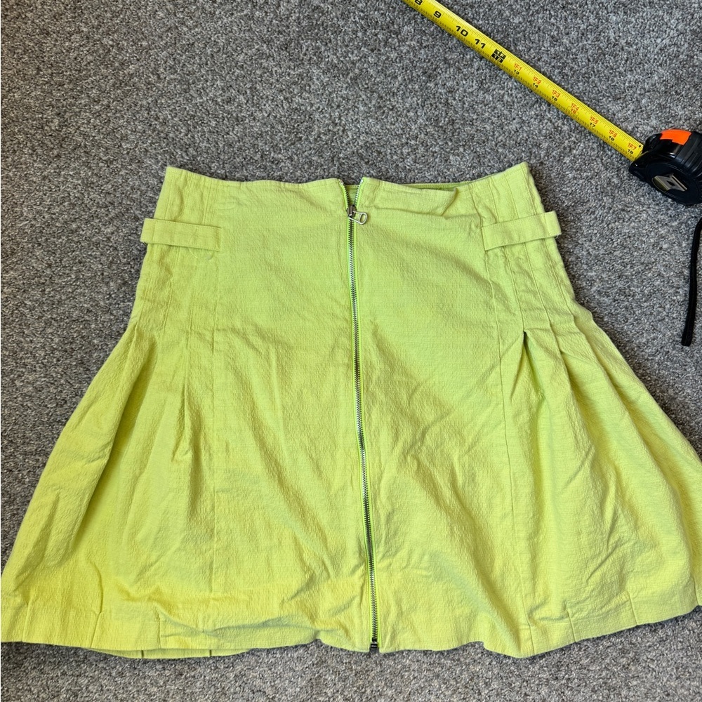 David Meister Y2K Chartreuse A-Line Skirt